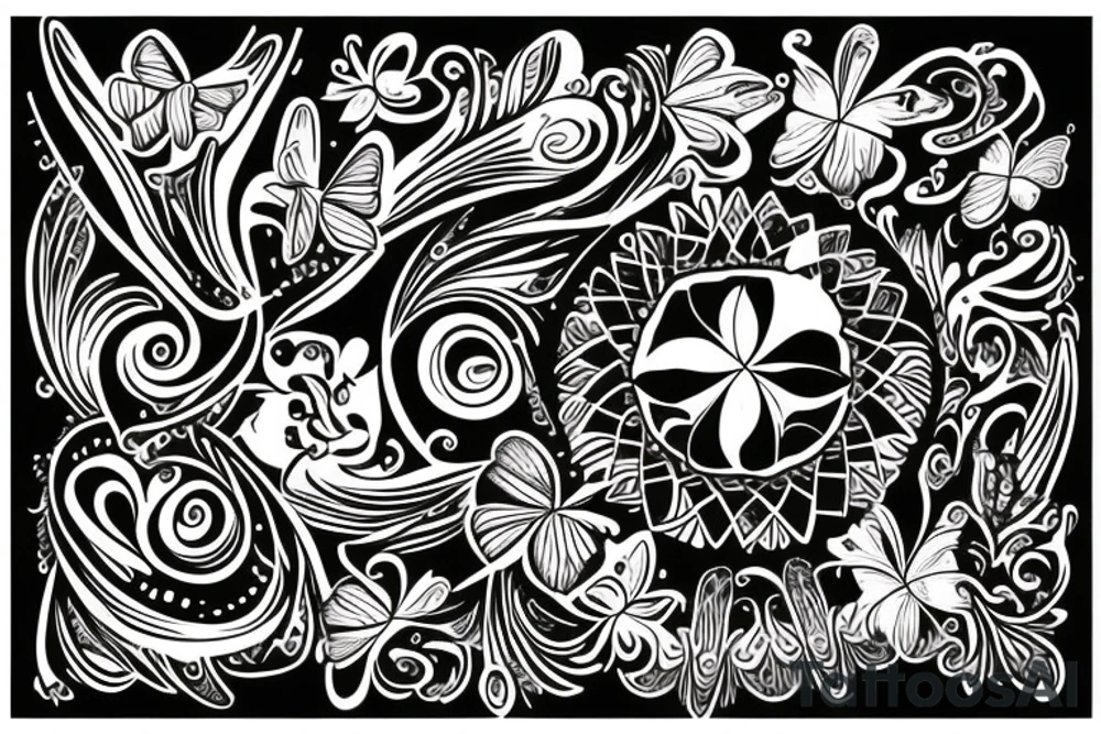 Butterfly in a circle tattoo idea