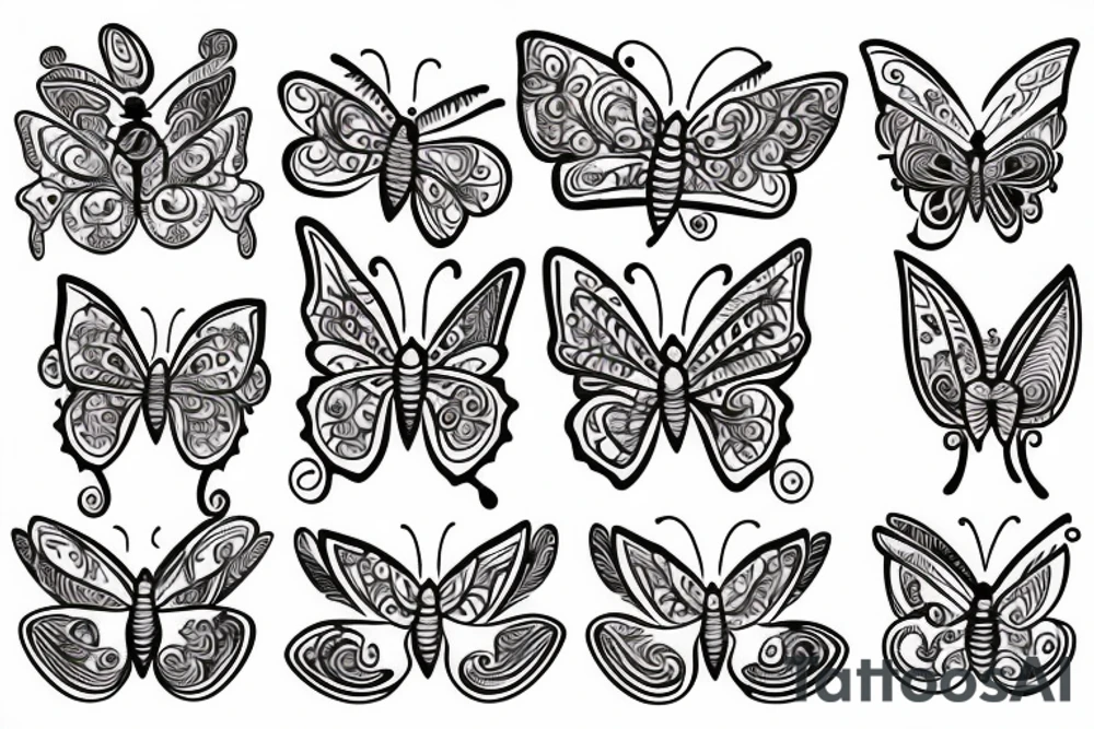 Butterfly in a circle tattoo idea