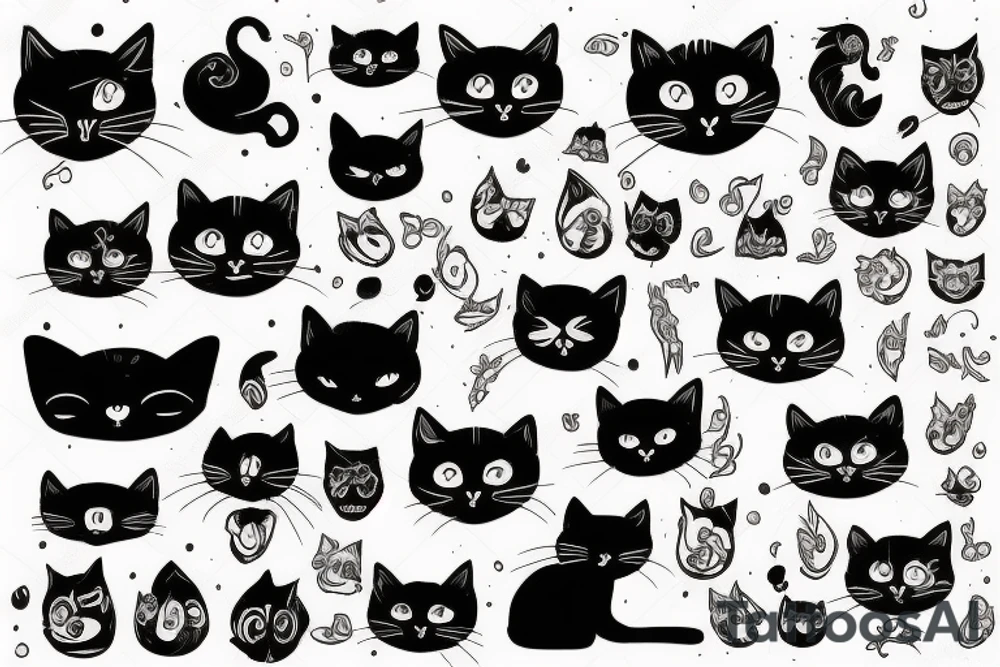 Black cat tattoo idea