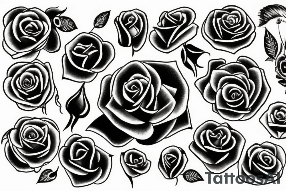 black rose tattoo idea