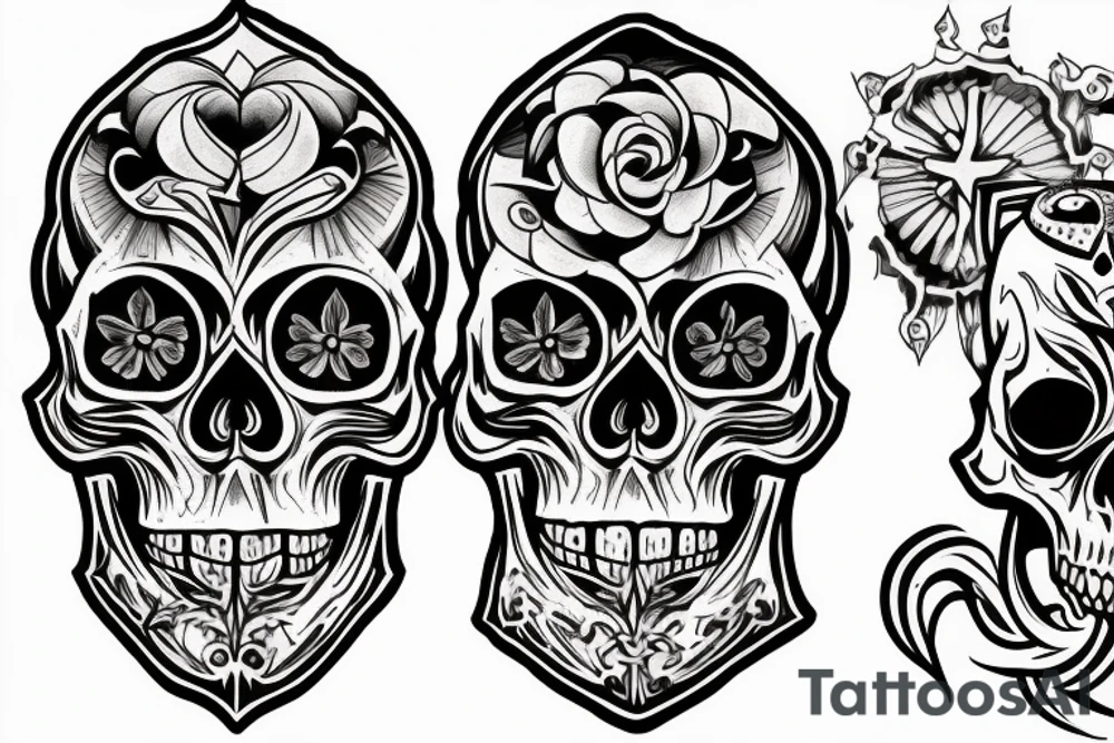 medieval skull tattoo tattoo idea