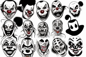 scary clown tattoo idea