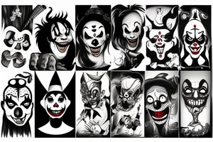 scary clown tattoo idea
