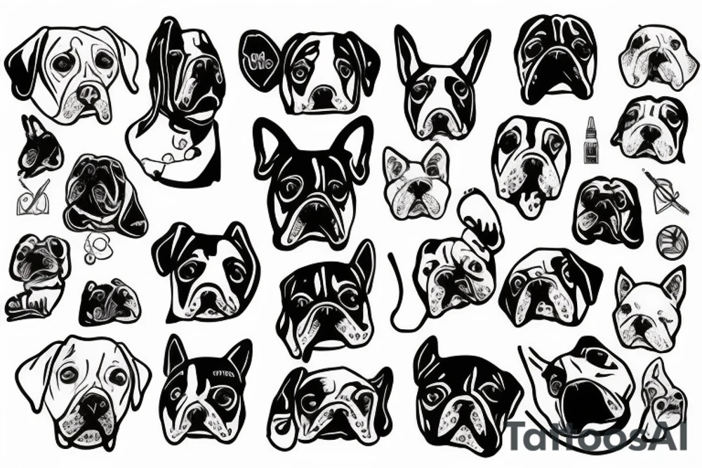 dog, single needle tattoo idea