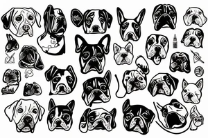 dog, single needle tattoo idea