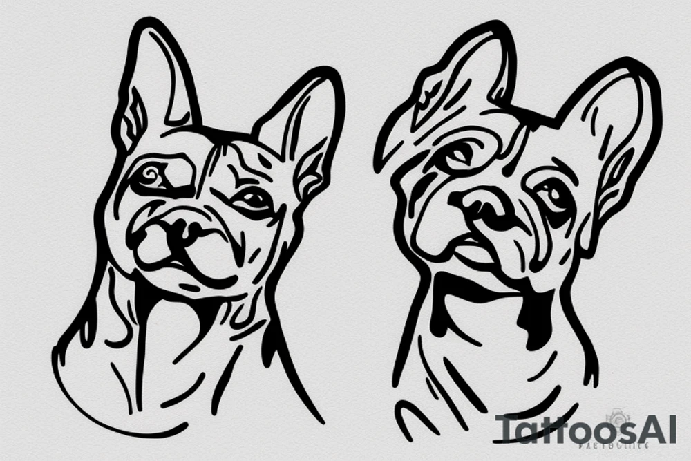 dog, single needle tattoo idea