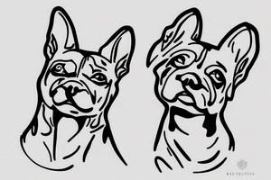 dog, single needle tattoo idea