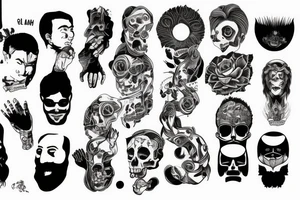 Me, myself and I, absurdism forearm half sleeve tattoo idea