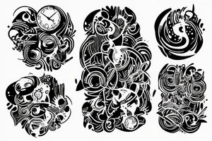 Me, myself and I, absurdism forearm sleeve tattoo idea