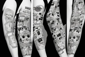 Me, myself and I, absurdism forearm sleeve tattoo idea
