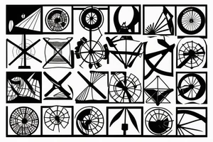 Modernist windmill tattoo idea
