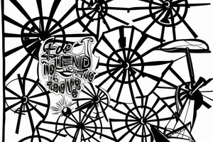 Modernist windmill not moving tattoo idea