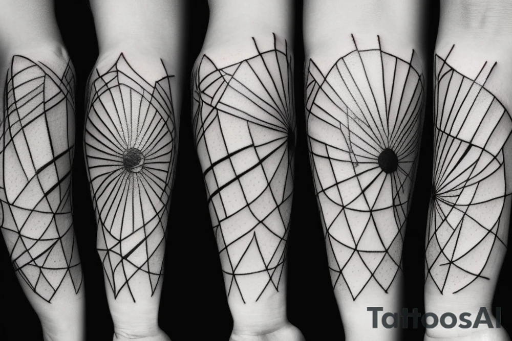 brutalist ultra-minimal windmill tattoo idea