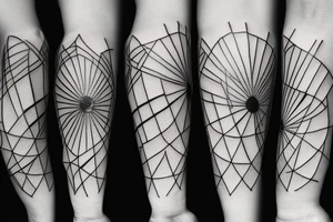 brutalist ultra-minimal windmill tattoo idea