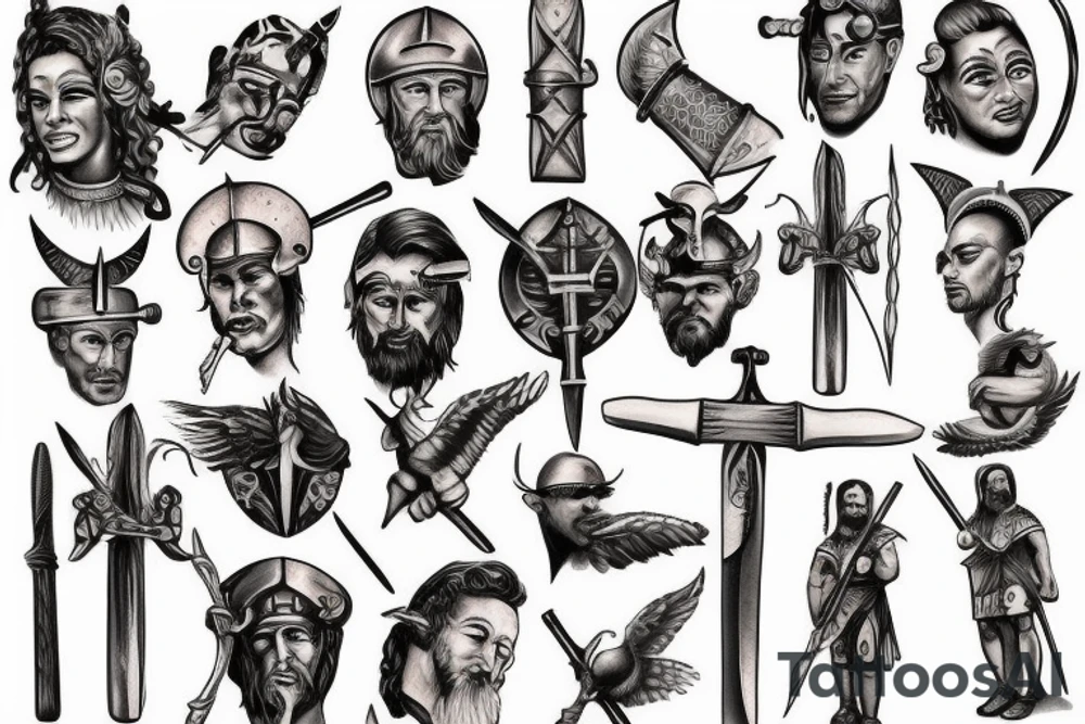 biblical warrior tattoo idea