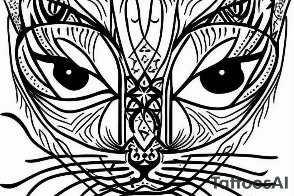 egypt cat 3 eye tattoo idea