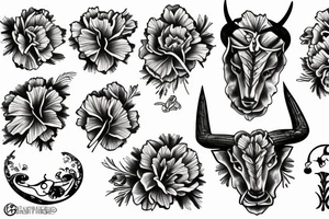 Taurus carnation tattoo idea