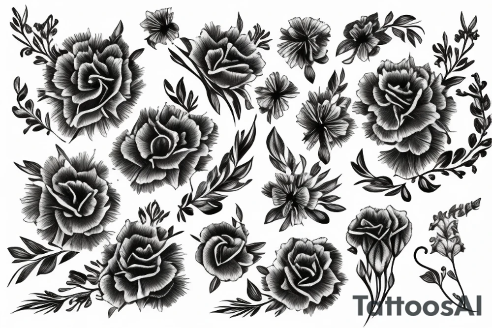 Taurus carnation tattoo idea