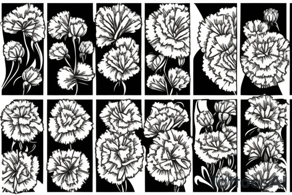 Bunch of carnations tattoo idea