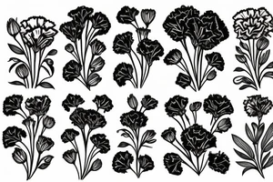 Bunch of carnations tattoo idea