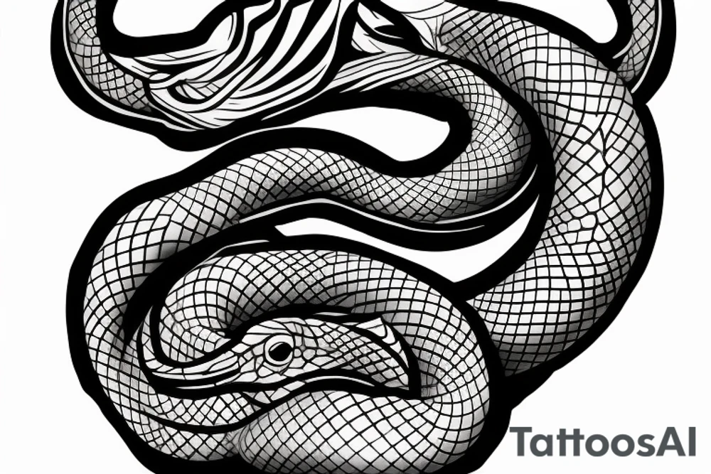 snake 2D tattoo idea