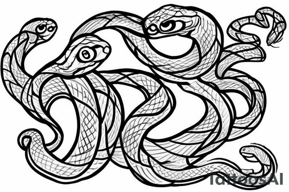 snake 2D tattoo idea