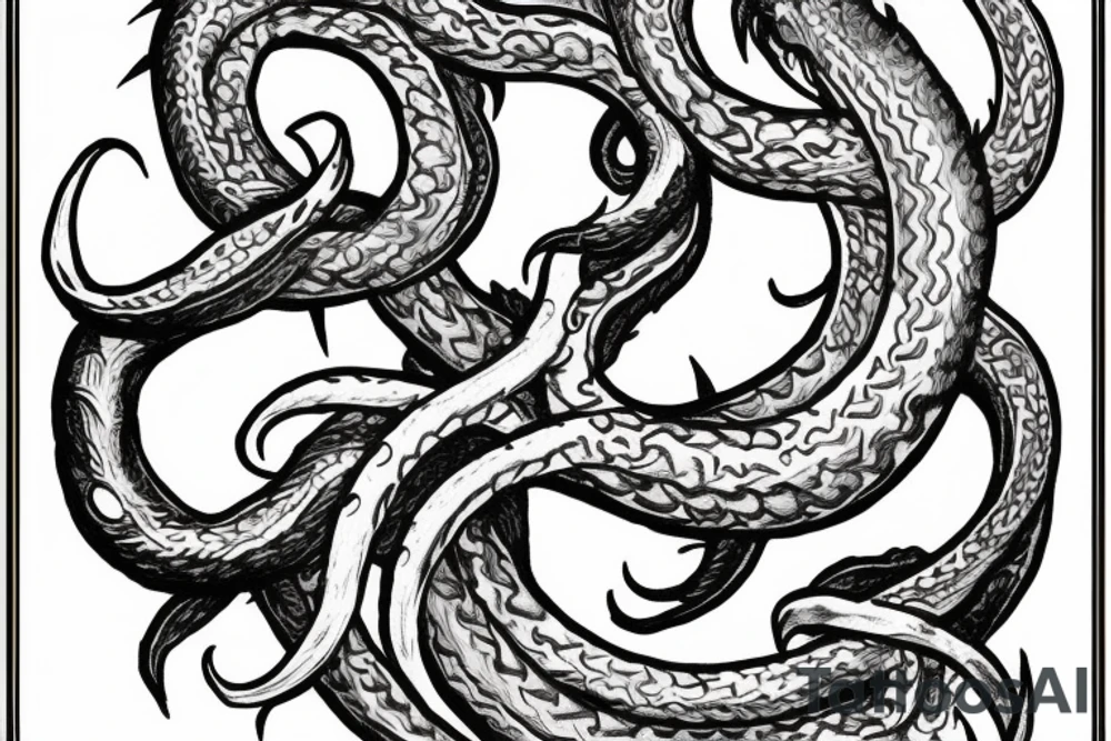 Kraken holding a triton tattoo idea