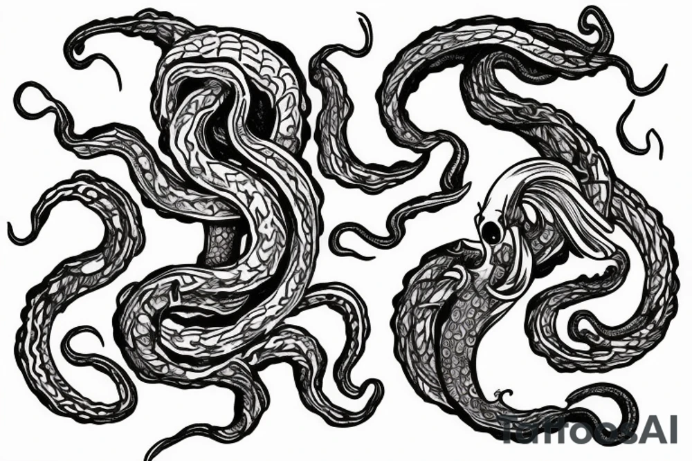 Kraken holding a triton tattoo idea