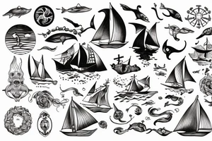nautical folk lore tattoo idea