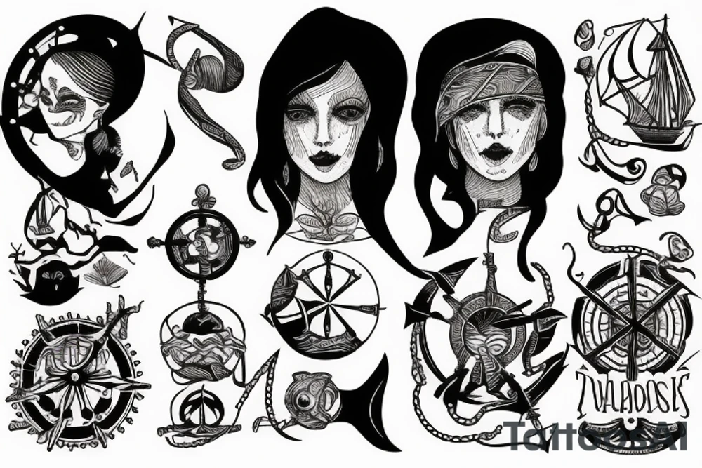 nautical folk lore tattoo idea