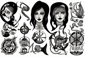 nautical folk lore tattoo idea