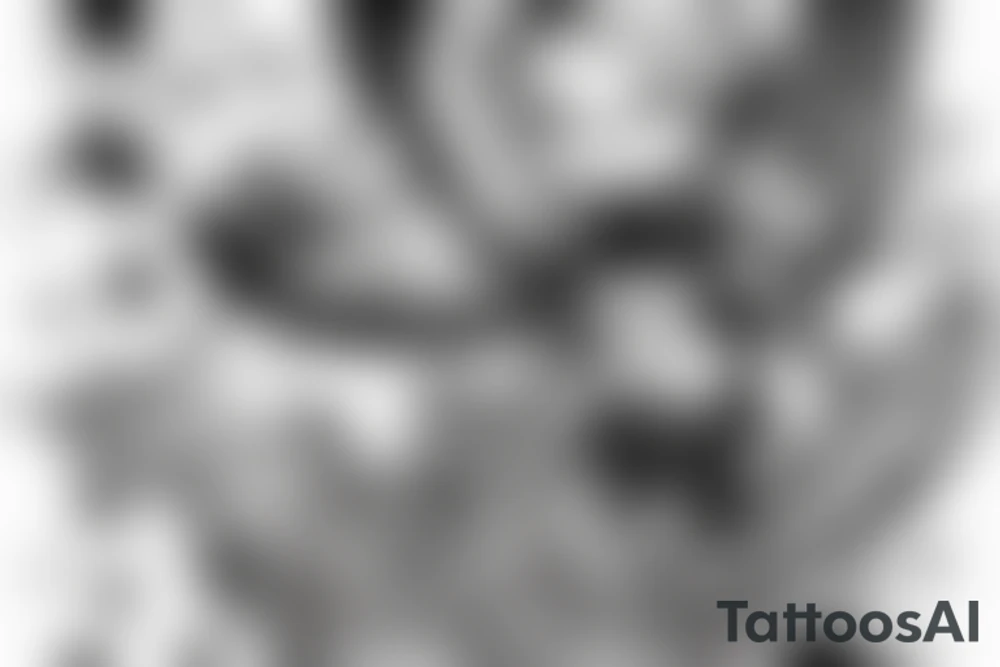 a gothic little angel shooting a star from his bow tattoo idea
