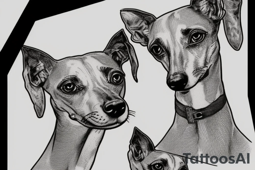 picture of whippet victorian style, 1890 tattoo idea