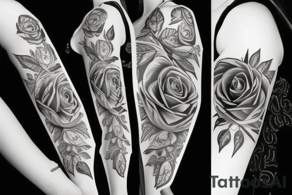 metal rose tattoo idea