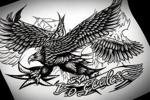 An Assassin's Creed logo with an eagle perched on top, representing the creed's focus on freedom and the eagle's connection to power tattoo idea