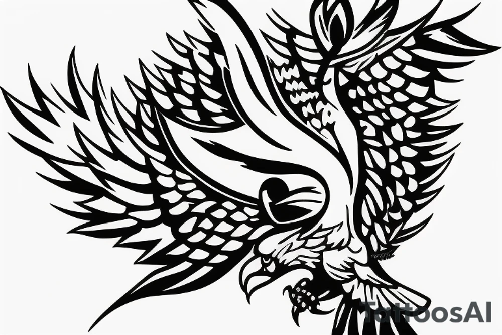 An Assassin's Creed logo with an eagle perched on top, representing the creed's focus on freedom tattoo idea