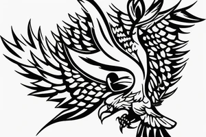 An Assassin's Creed logo with an eagle perched on top, representing the creed's focus on freedom tattoo idea