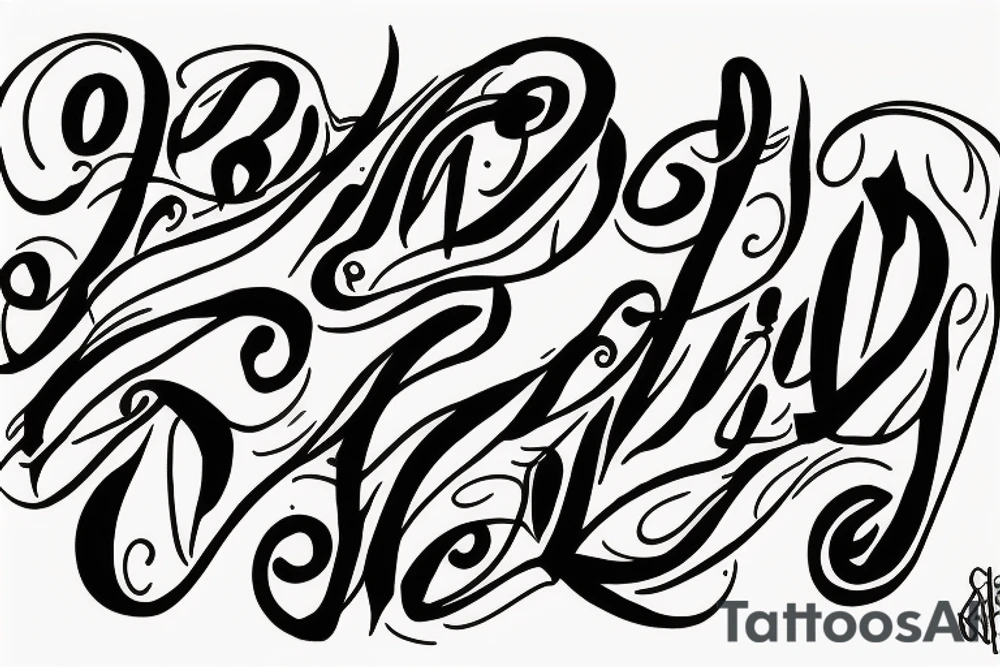calligraphy tattoo with the text "Riadh" tattoo idea