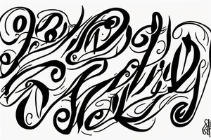 calligraphy tattoo with the text "Riadh" tattoo idea