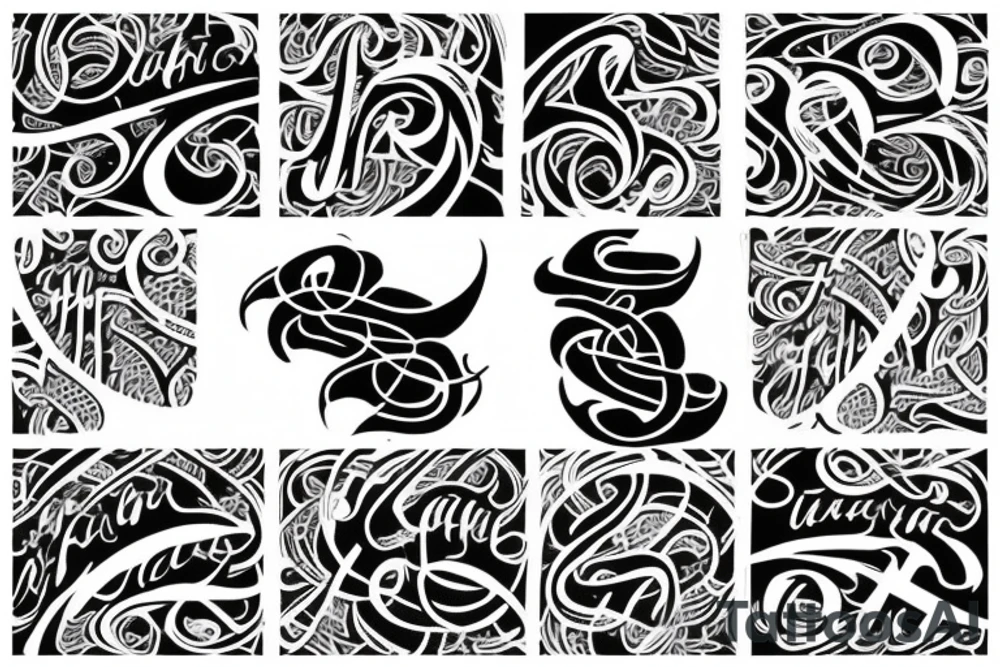 calligraphy tattoo with the text "Riadh" tattoo idea