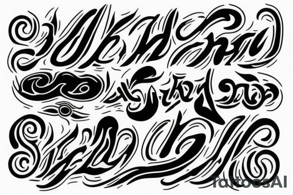 tattoo with the word "Riadh" tattoo idea