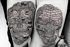Books with plans and brains tattoo idea