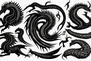 balerion the black dread, fire and blood, game of thrones tattoo idea