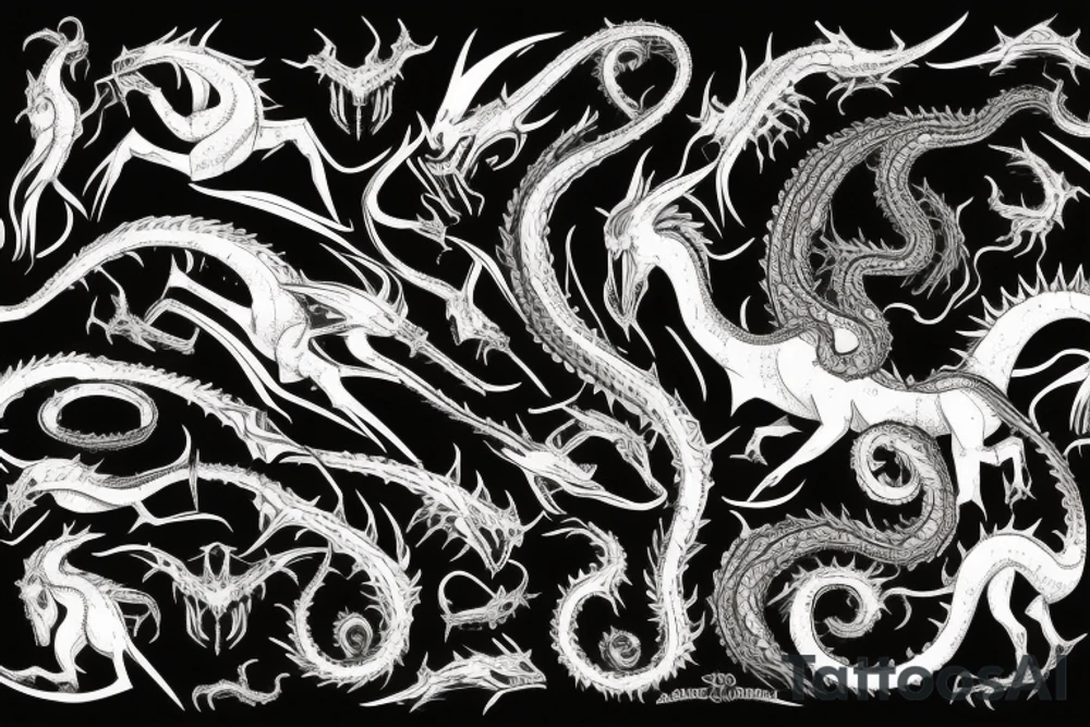 balerion the black dread, fire and blood, game of thrones tattoo idea