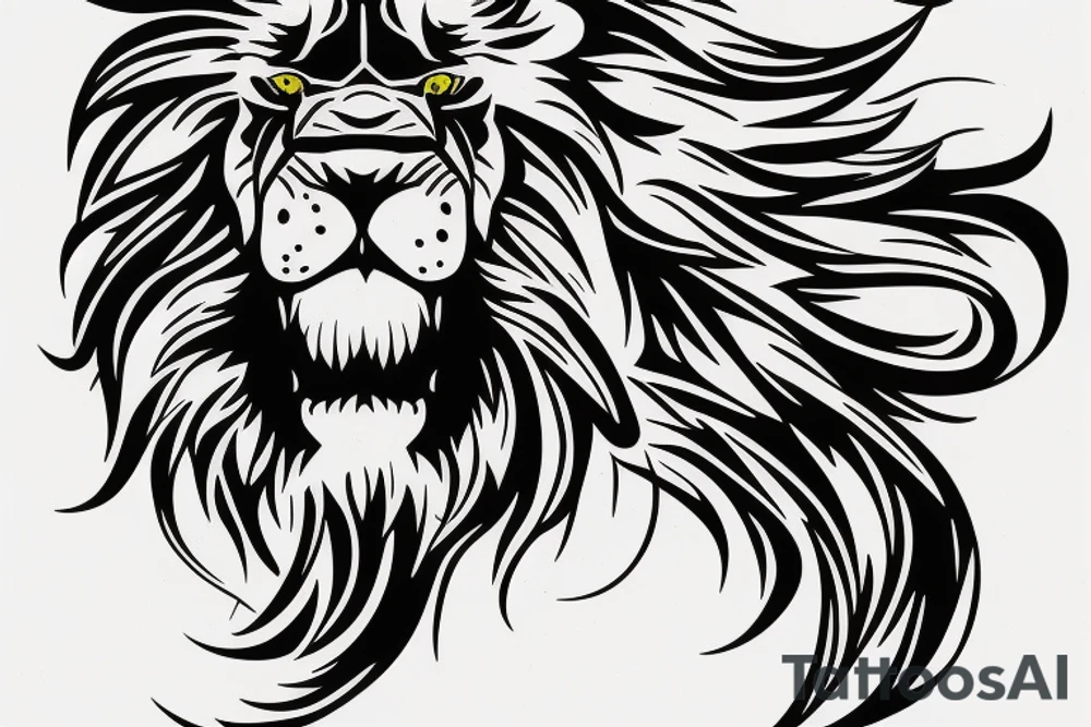 Angry lion heaad tattoo idea