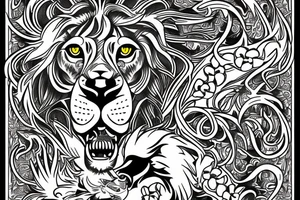 Angry lion heaad tattoo idea