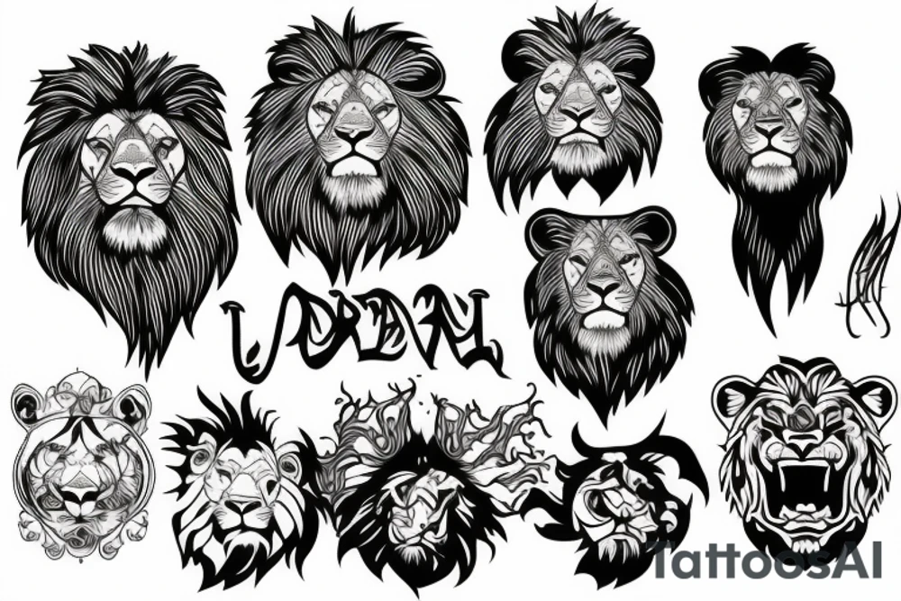 Angry lion tattoo idea