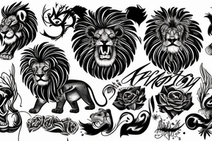 Angry lion tattoo idea