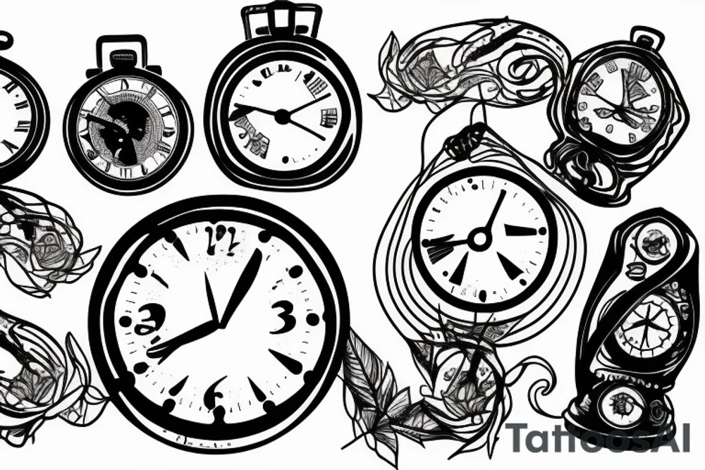 clock falling apart tattoo idea