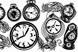clock falling apart tattoo idea